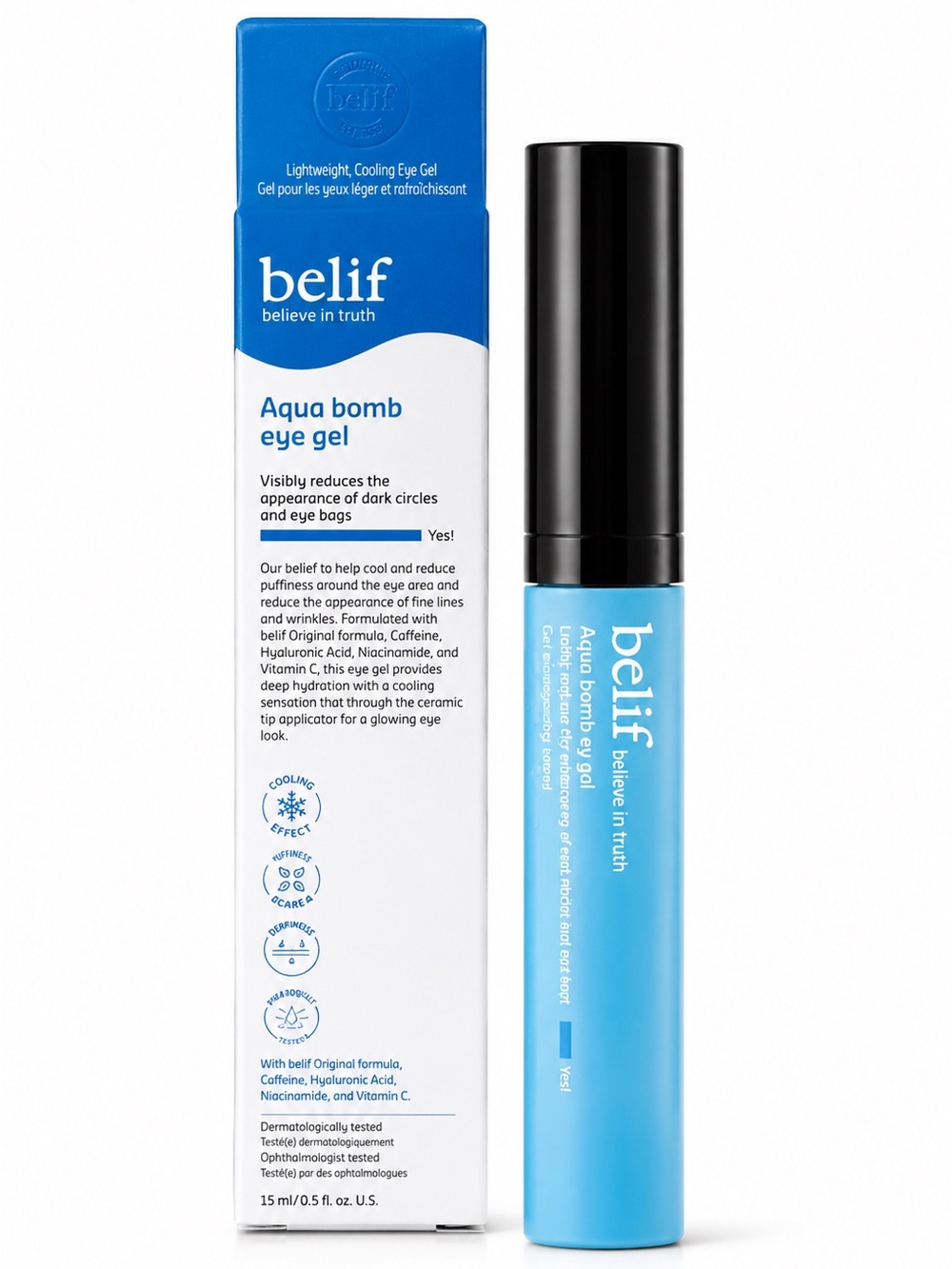 belif Aqua Bomb Cooling Depuffing Dark Circles Eye Gel NWT